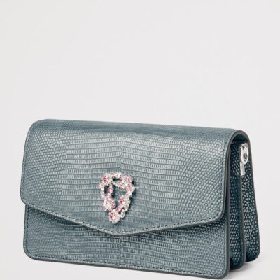 Aspinal Of London Leather Snakeskin-Embossed Eliza Clutch Bag - Image 5