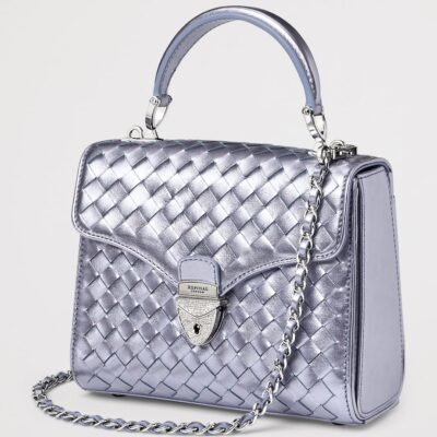 Aspinal Of London Midi Metallic Leather Mayfair Bag - Image 2
