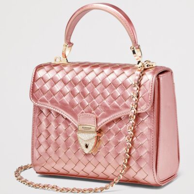 Aspinal Of London Midi Metallic Leather Mayfair Bag - Image 2