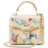 Aspinal Of London Mini Raffia Floral Embroidery Mayfair Bag - Image 1