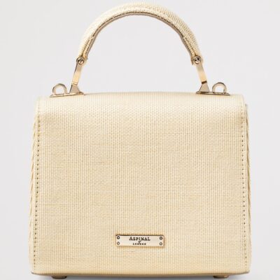 Aspinal Of London Mini Raffia Floral Embroidery Mayfair Bag - Image 3
