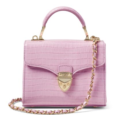 Aspinal Of London Mini Raffia Floral Embroidery Mayfair Bag - Image 5