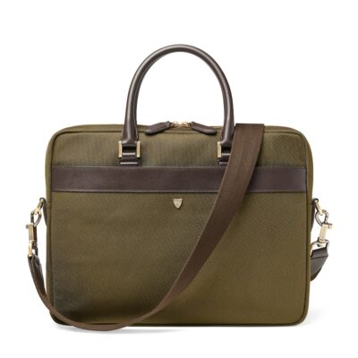 Aspinal Of London Nylon Slim Briefcase - Image 1