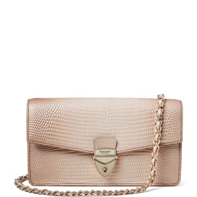 Aspinal Of London Patent Leather Croc-Embossed Paloma Box Clutch Bag - Image 5