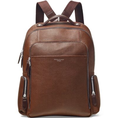 Aspinal Of London Pebble Leather Reporter Zipped Backpack - Image 1