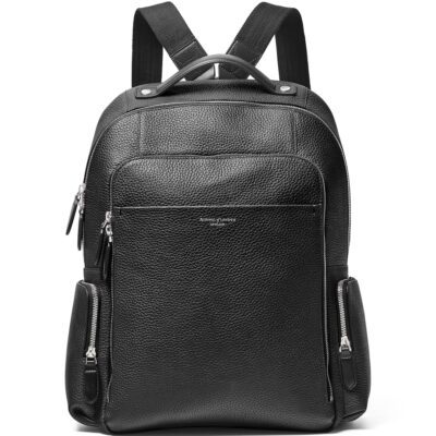 Aspinal Of London Pebble Leather Reporter Zipped Backpack - Image 1