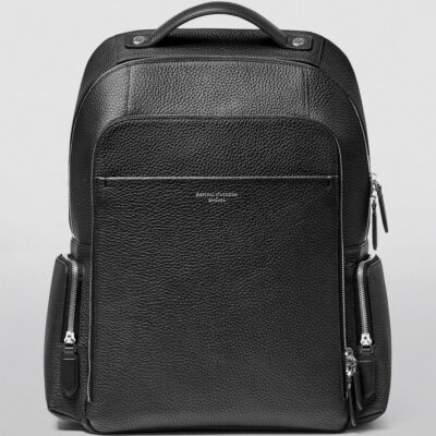 Aspinal Of London Pebble Leather Reporter Zipped Backpack - Image 2