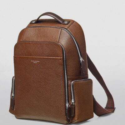 Aspinal Of London Pebble Leather Reporter Zipped Backpack - Image 3