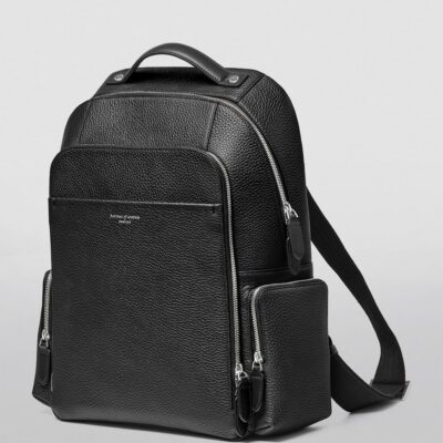 Aspinal Of London Pebble Leather Reporter Zipped Backpack - Image 3