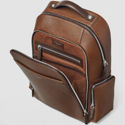 Aspinal Of London Pebble Leather Reporter Zipped Backpack - Image 5