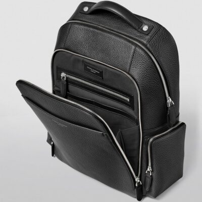 Aspinal Of London Pebble Leather Reporter Zipped Backpack - Image 5