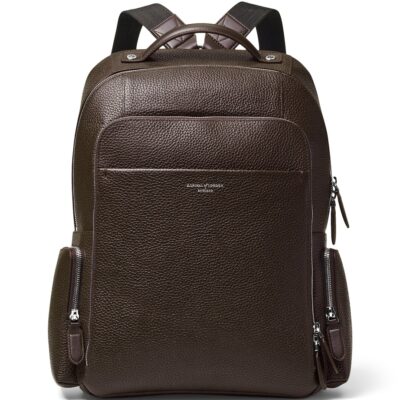 Aspinal Of London Pebbled Leather Reporter Zipped Backpack - Image 1