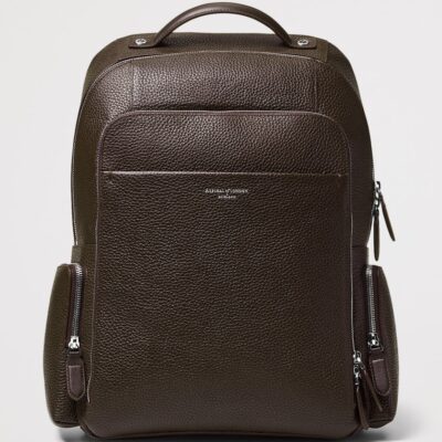 Aspinal Of London Pebbled Leather Reporter Zipped Backpack - Image 2