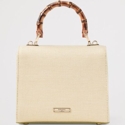 Aspinal Of London Raffia Floral Embroidery Mayfair Bag - Image 3