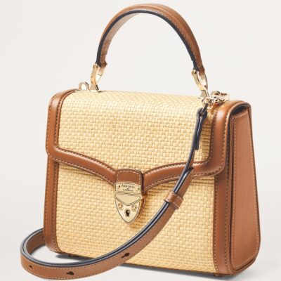 Aspinal Of London Raffia Mayfair Midi Bag - Image 4