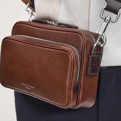Aspinal Of London Reporter East West Messenger Bag - Image 2