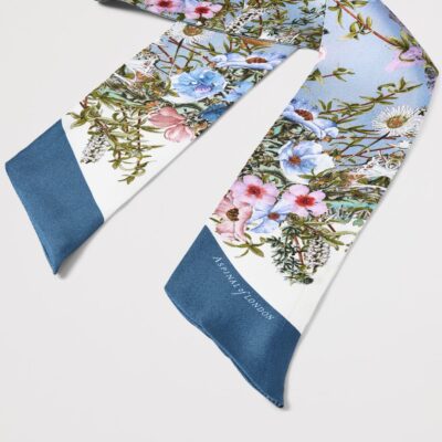 Aspinal Of London Silk Edwardian Garden Skinny Scarf - Image 2