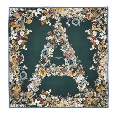 Aspinal Of London Silk Floral Monogram Scarf - Image 1
