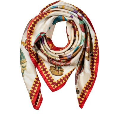 Aspinal Of London Silk Hot Air Balloon Print Scarf - Image 2