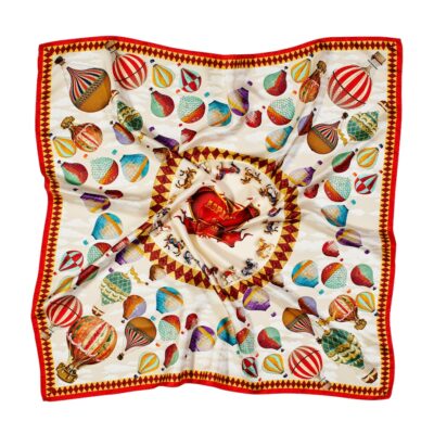 Aspinal Of London Silk Hot Air Balloon Print Scarf - Image 3