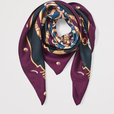 Aspinal Of London Silk Signature Shield Scarf - Image 3