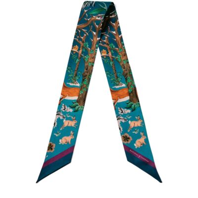 Aspinal Of London Skinny Silk Woodland Scarf - Image 1