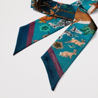 Aspinal Of London Skinny Silk Woodland Scarf - Image 2