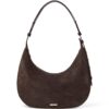 Aspinal Of London Suede Hudson Crescent Cross-Body Bag - Image 1