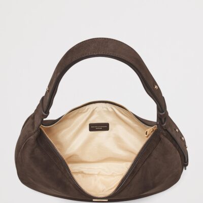Aspinal Of London Suede Hudson Crescent Cross-Body Bag - Image 4
