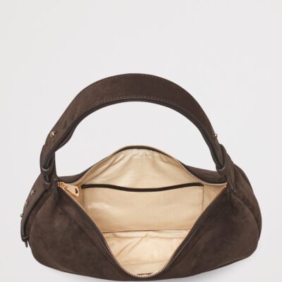 Aspinal Of London Suede Hudson Crescent Cross-Body Bag - Image 5