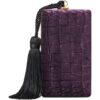 Aspinal Of London Velvet Croc-Embossed Paloma Box Clutch Bag - Image 1