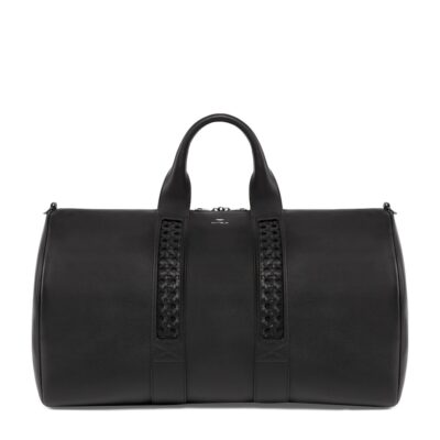 Aviteur Leather Woven-Detail Holdall - Image 1
