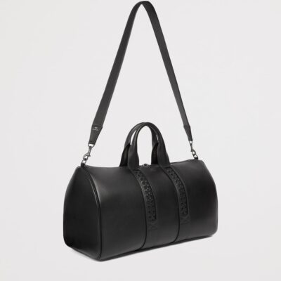 Aviteur Leather Woven-Detail Holdall - Image 2