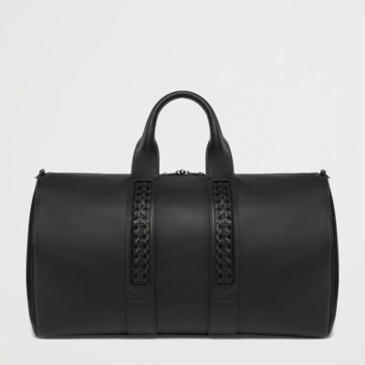 Aviteur Leather Woven-Detail Holdall - Image 3