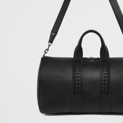 Aviteur Leather Woven-Detail Holdall - Image 4
