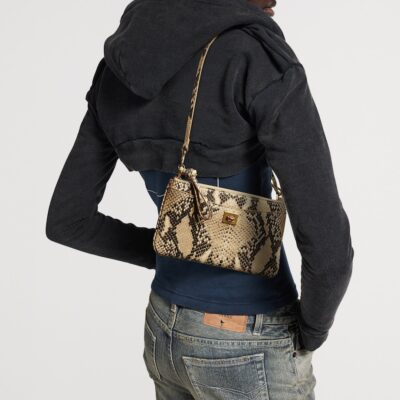 Balenciaga Calfskin Python-Embossed Pouch - Image 2