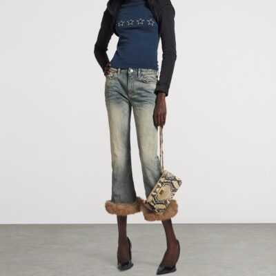 Balenciaga Calfskin Python-Embossed Pouch - Image 3