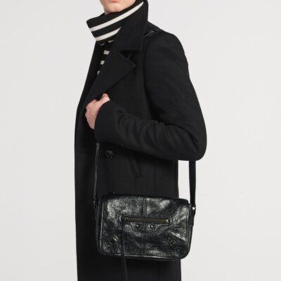 Balenciaga Crinkled Calfskin Le City Messenger Bag - Image 2