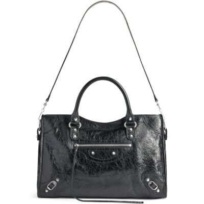 Balenciaga Large Leather Hourglass Top-Handle Bag - Image 2