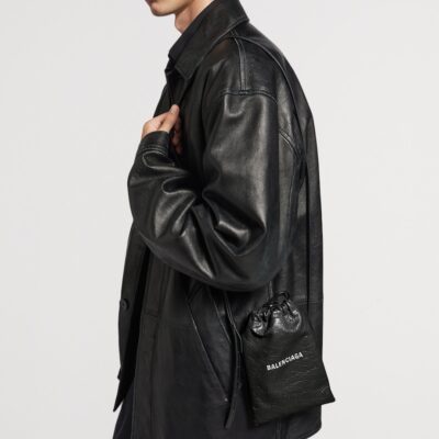 Balenciaga Leather Shopper Phone Holder - Image 3