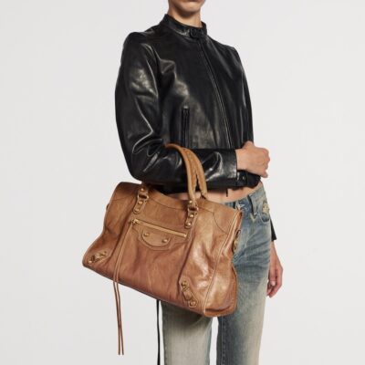 Balenciaga Medium Leather Le City Top-Handle Bag - Image 2