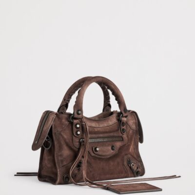 Balenciaga Mini Suede Le City Top-Handle Bag - Image 3