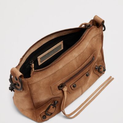 Balenciaga Mini Suede Le City Moto Shoulder Bag - Image 5