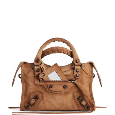 Balenciaga Mini Waxed Suede Le City Top-Handle Bag - Image 1