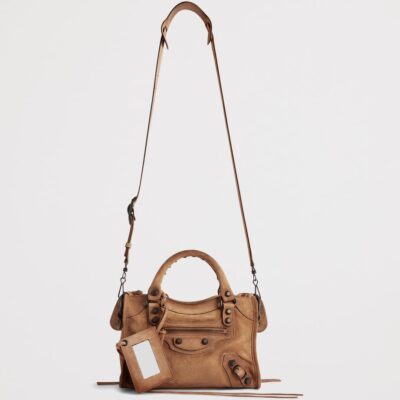 Balenciaga Mini Waxed Suede Le City Top-Handle Bag - Image 2