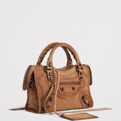Balenciaga Mini Waxed Suede Le City Top-Handle Bag - Image 3