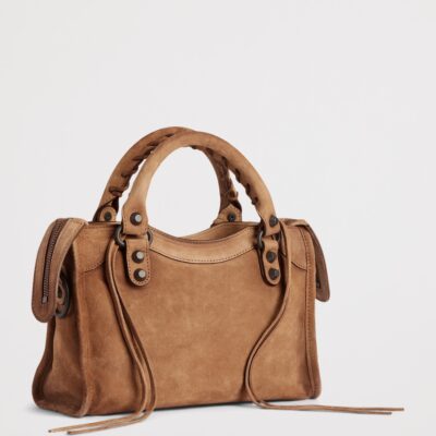 Balenciaga Mini Waxed Suede Le City Top-Handle Bag - Image 4