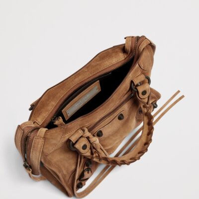 Balenciaga Mini Waxed Suede Le City Top-Handle Bag - Image 5