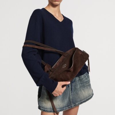 Balenciaga Small Leather Carrie Bowling Top-Handle Bag - Image 2