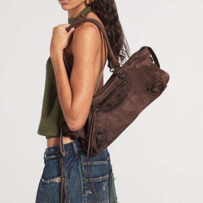 Balenciaga Suede Le City East West Shoulder Bag - Image 5